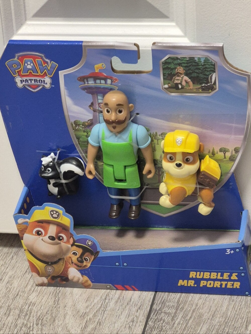 PAW Patrol Rubble & Mr. Porter Figure Pack with Skunk Toy Figure Set